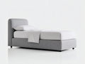 Lit simple - Tissu - 205x104x96 cm - Gris clair - Moderne
