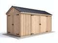 Abri de jardin-Bois-340x220x245 cm-Bois naturel-Noir-Style traditionnel