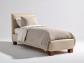 Lit simple - Similicuir-Bois - 205x104x102 cm - Beige - Moderne