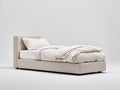 Lit simple - Tissu - 204x101x90 cm - Beige - Moderne