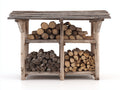Abri à bûches-Bois-158x74x156 cm-Bois naturel-Style campagne