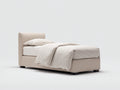 Lit simple - Tissu - 204x102x88 cm - Beige - Moderne