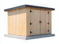 Abri de jardin-Bois-260x200x225 cm-Bois naturel-Gris anthracite-Style contemporain