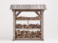 Abri à bûches-Bois-148x70x188 cm-Marron-Style vintage