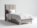 Lit simple - Tissu - 205x105x120 cm - Beige taupe - Moderne