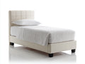 Lit simple - Similicuir - 203x98x108 cm - Crème - Moderne