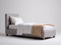 Lit simple - Tissu - 205x104x108 cm - Gris clair - Moderne