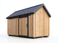 Abri de jardin-Bois-280x200x245 cm-Bois naturel-Gris anthracite-Style moderne