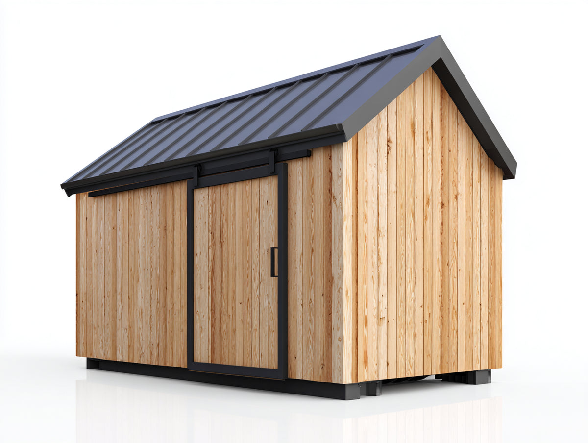 Abri de jardin-Bois-280x200x245 cm-Bois naturel-Gris anthracite-Style moderne